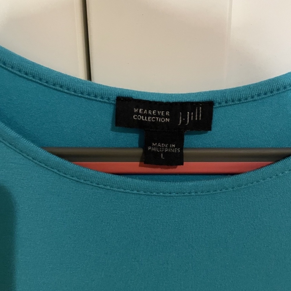 J.Jill Wearever Collection Turquoise blue Sleeveless Tank Stretch Dress - Picture 3 of 3
